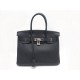 SAC A MAIN HERMES BIRKIN 30 EN CUIR TOGO NOIR PALLADIE LEATHER PURSE HAND BAG