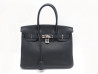 sac a main hermes birkin 30 en cuir togo noir palladie