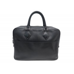 SACOCHE HERMES PLUME PORTE DOCUMENTS EN CUIR SWIFT NOIR LEATHER BRIEFCASE BAG