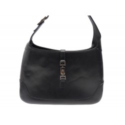 SAC A MAIN GUCCI JACKIE MM 001.3346 TOILE EN CUIR BOX NOIR HAND BAG PURSE 2450€