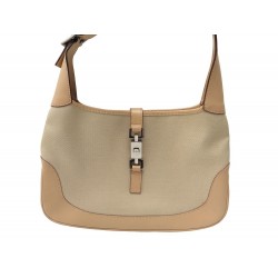 SAC A MAIN GUCCI JACKIE 001.3306 EN TOILE ET CUIR BEIGE LEATHER CANVAS BAG 2450€