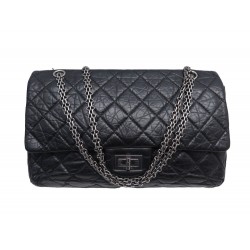 SAC A MAIN CHANEL 2.55 JUMBO CUIR NOIR BANDOULIERE LEATHER AND BAG PURSEE 11100€