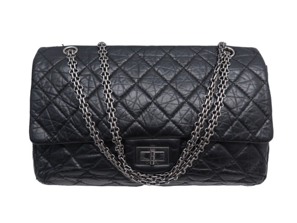 sac a main chanel 2.55 jumbo cuir noir bandouliere
