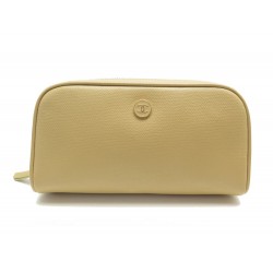 NEUF SAC POCHETTE CHANEL TROUSSE COSMETIQUE EN CUIR CAVIAR COSMETIC POUCH 1240€