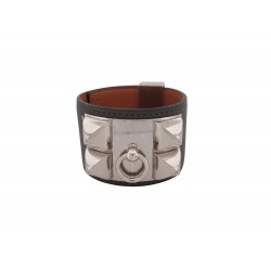 BRACELET HERMES COLLIER DE CHIEN MEDOR CDC 15-18 CM CUIR SWIFT GRIS STRAP 1250€