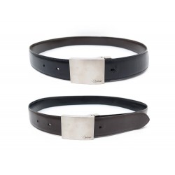 CEINTURE CARTIER LIEN REVERSIBLE 28 MM T80 EN CUIR NOIR ET MARRON BELT 475€