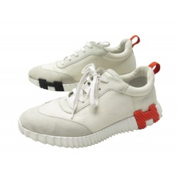 CHAUSSURES HERMES SNEAKERS BOUCING H2027934 44 BASKETS TOILE ET DAIM SHOES 720€