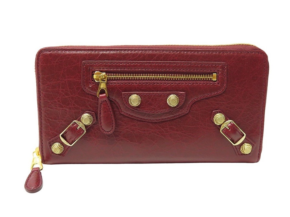 小物 BALENCIAGA archive giant leather wallet BALENCIAGA Smooth Calfskin Metallic Patent Giant 12 Silver