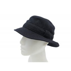 CHAPEAU HERMES BOB EN FLANELLE BLEU MARINE TAILLE 55 NAYVY BLUE FLANNEL HAT 400€