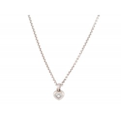 COLLIER CHOPARD HAPPY DIAMONDS 0.035CT OR BLANC 18K 79/4854 11GR NECKLACE 2110€