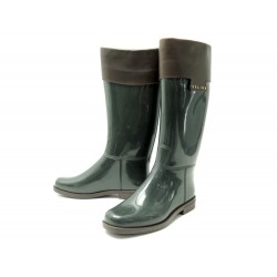 BOTTES DE PLUIE CELINE 381044 38 EN CAOUTCHOUC VERT OLIVE RAIN BOOTS 490€