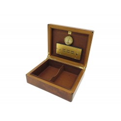 BOITE COFFRET CAVE A 50 CIGARES ELIE BLEU 25 CM EN LOUPE DE BOIS WOOD BOX 1653€