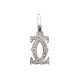 PENDENTIF C DE CARTIER OR GRIS DIAMANTS 