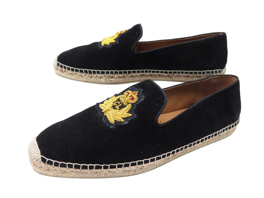 NIB Christian Louboutin Nanou orlato espadrille and suede Black and Gold Loafers Nanou Orlato espadrilles in black - Christian Louboutin  main image 2