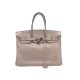 SAC A MAIN HERMES BIRKIN 35 TAURILLON CLEMENCE CUIR GRIS TOURTERELLE HAND BAG