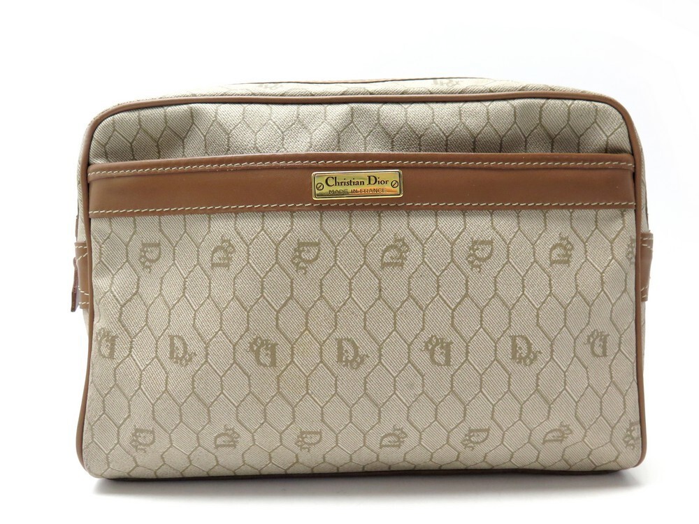 sac pochette a main christian dior toile