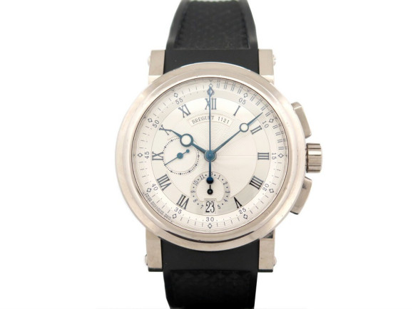 montre breguet marine 5827 chronographe 42mm or blanc