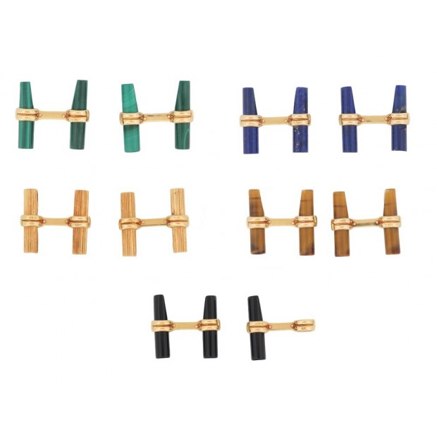 BOUTONS DE MANCHETTES BOUCHERON EN OR 18K 15GR 19 BATONNETS FAISCEAUX CUFFLINKS