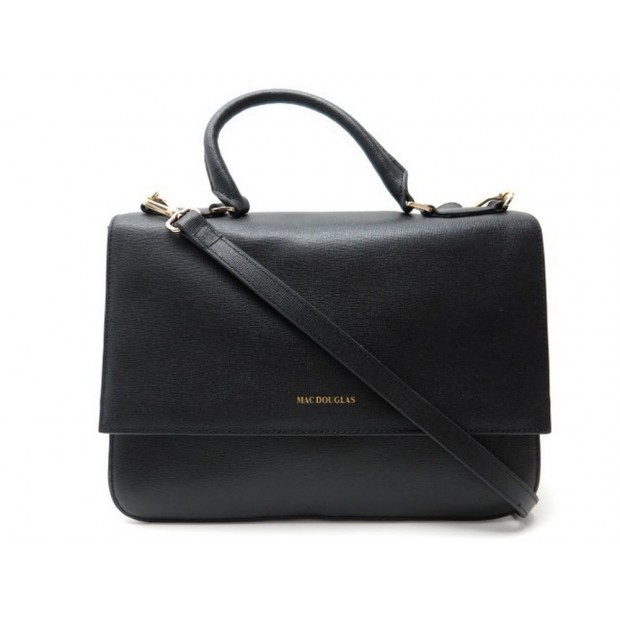 NEUF SAC A MAIN MAC DOUGLAS EN CUIR NOIR BANDOULIERE LEATHER BAG DUSTBAG 380€