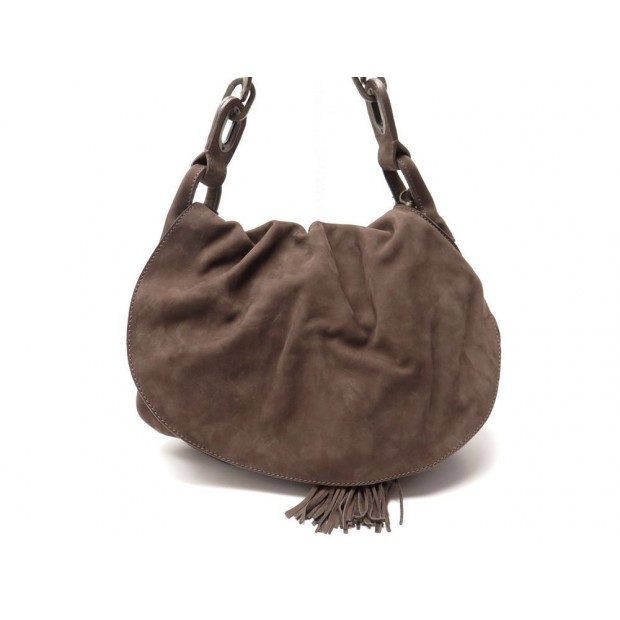 SAC A MAIN GERARD DAREL POM BAG SANTA FE EN VEAU VELOURS MARRON BANDOULIERE 500€