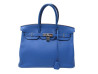 sac a main hermes birkin 35 cabas en cuir togo bleu