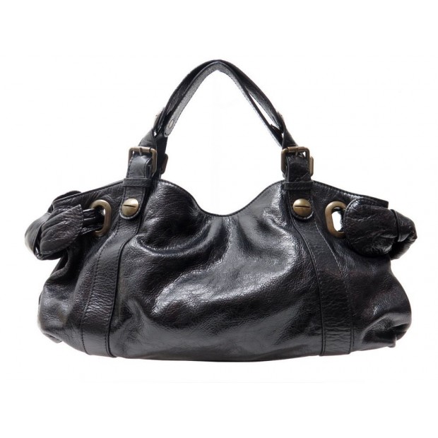 NEUF SAC A MAIN GERARD DAREL 24 HEURES BAHIA 24H CUIR NOIR VERNI HAND BAG 290€