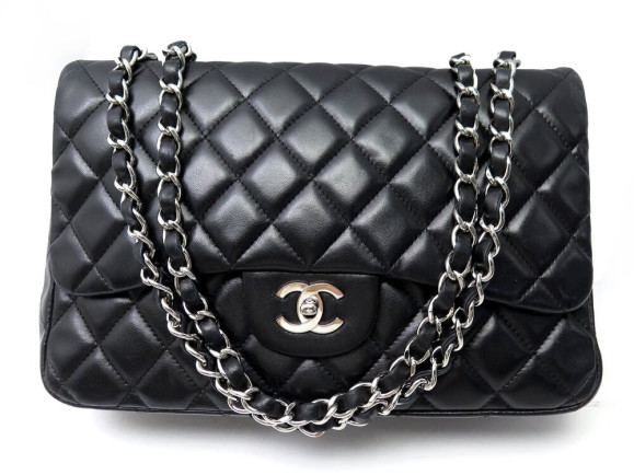 sac a main chanel timeless jumbo simple rabat en cuir