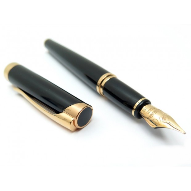 NEUF STYLO A PLUME WATERMAN EN LAQUE DE CHINE NOIR & DORE + ECRIN FOUNTAIN PEN