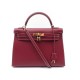 NEUF SAC A MAIN HERMES KELLY 32 BANDOULIERE EN CUIR CHAMONIX ROUGE GARANCE PURSE