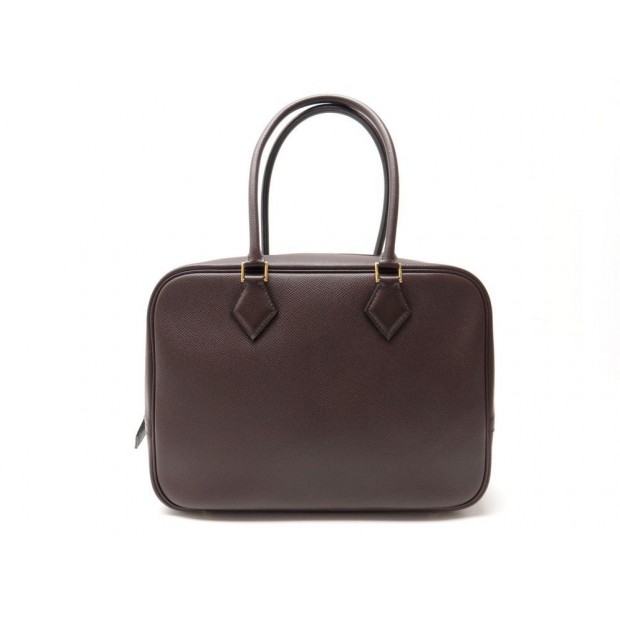 hermes plume 28 en cuir epsom marron