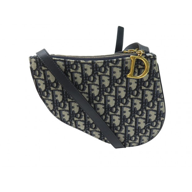 NEUF SAC A MAIN POCHETTE CHRISTIAN DIOR TRIO SADDLE TOILE MONOGRAMME HAND BAG