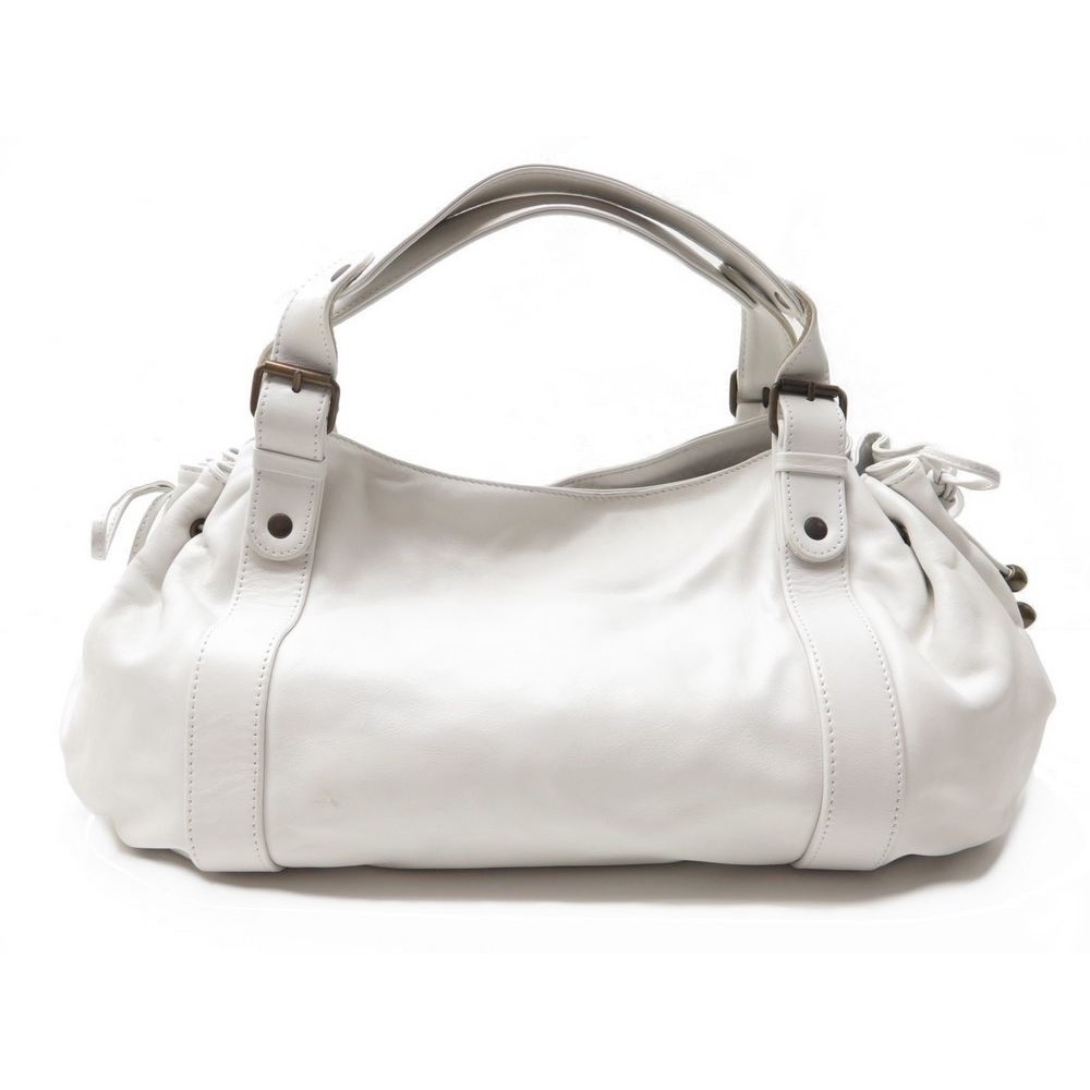 sac a main gerard darel 24 heures 24h en cuir blanc