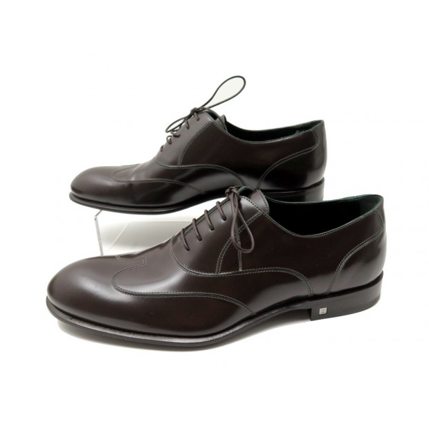 NEUF CHAUSSURES LOUIS VUITTON CONTRAST RICHELIEU 7 41.5 CUIR MARRON SHOES 800 