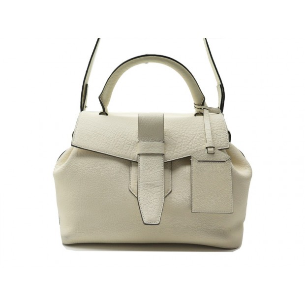 SAC A MAIN LANCEL CHARLIE A06838 BANDOULIERE CUIR BUFFLE BEIGE BAG PURSE 1090€