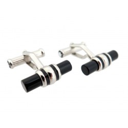 NEUF BOUTONS DE MANCHETTES MONTBLANC MEISTERSTUCK EN ACIER ONYX CUFFLINKS 335€