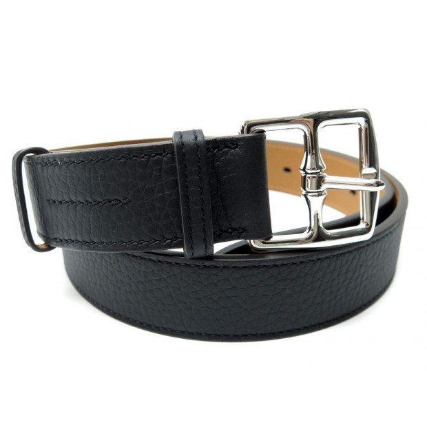 NEUF CEINTURE HERMES ETRIVIERE T 85 EN CUIR TAURILLON CLEMENCE NOIR BELT 665€