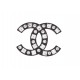 NEUF BROCHE CHANEL LOGO CC STRASS EN RESINE BLACK RESIN 2024 NEW BROOCH 650€