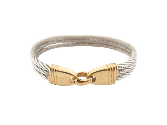  bracelet fred force 10 cable 15 cm acier et or