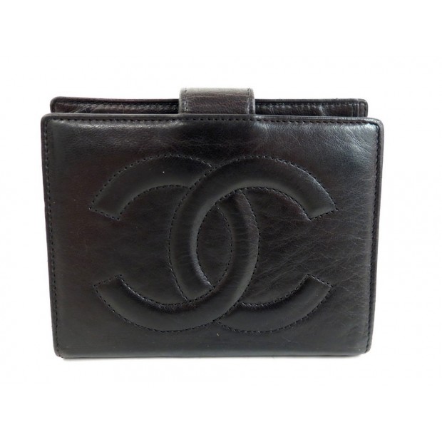 PORTE MONNAIE CHANEL CUIR NOIR 