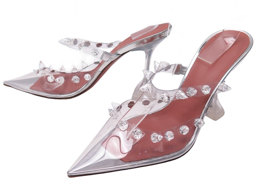 chaussures amina muaddi escarpins julia 40 pvc