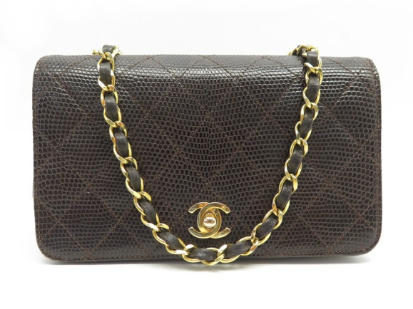 sac a main chanel timeless cuir de lezard