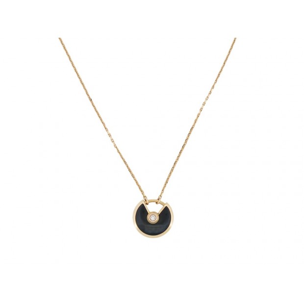 NEUF COLLIER CARTIER AMULETTE XS 38-41 OR JAUNE ONYX ET DIAMANT CRB3047200 2180€