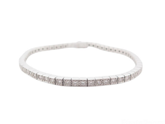 bracelet cartier laniere tennis or blanc 18k 62