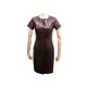 ROBE BLOUSE CHANEL P14400 S 36 CUIR BORDEAUX MANCHES COURTES LEATHER DRESS 5000€