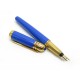 STYLO PLUME PASHA DE CARTIER EN LAQUE BLEUE & PLAQUE OR ECRIN FOUNTAIN PEN 800€