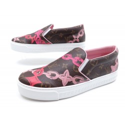 NEUF CHAUSSURES LOUIS VUITTON HARBOR SNEAKER BASKETS 39.5 EN TOILE MONOGRAM 610€