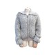 GILET HERMES FEMME 36 S EN LAINE ALPAGA CACHEMIRE GRIS WOOL CASHMERE PULL 1500€