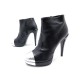 CHAUSSURES CHANEL G27830 40 BOTTINES A TALONS CUIR NOIR LOW BOOTS SHOES 950€