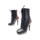CHAUSSURES FENDI BOTTINES A LACETS 37.5 IT 38.5 CUIR FACON CROCO BOOTS 990€
