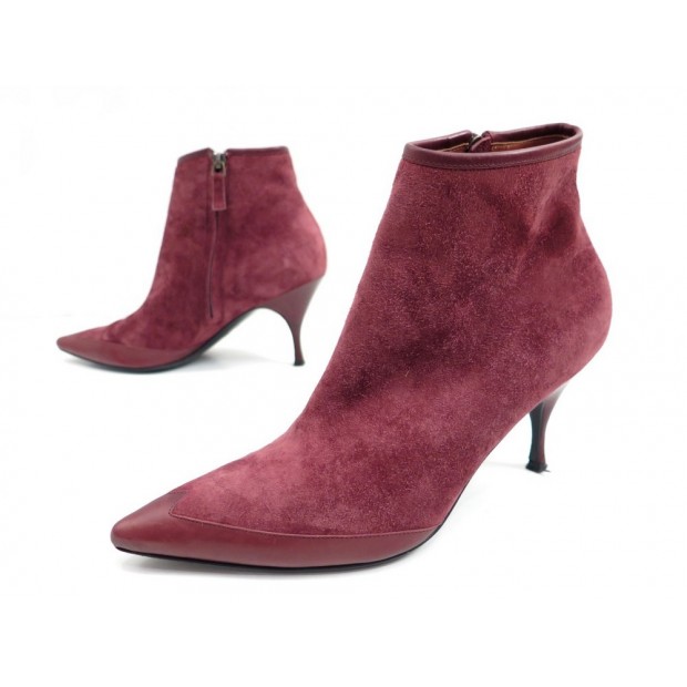 CHAUSSURES BOTTINES MICHEL VIVIEN DAIM BORDEAUX